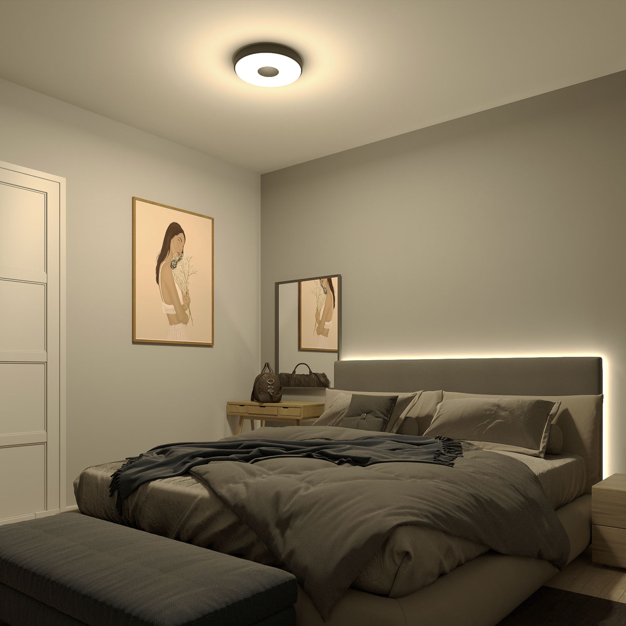 LED-Deckenleuchte Philips Coiner 24W 2700lm 2700K Ø389mm schwarz