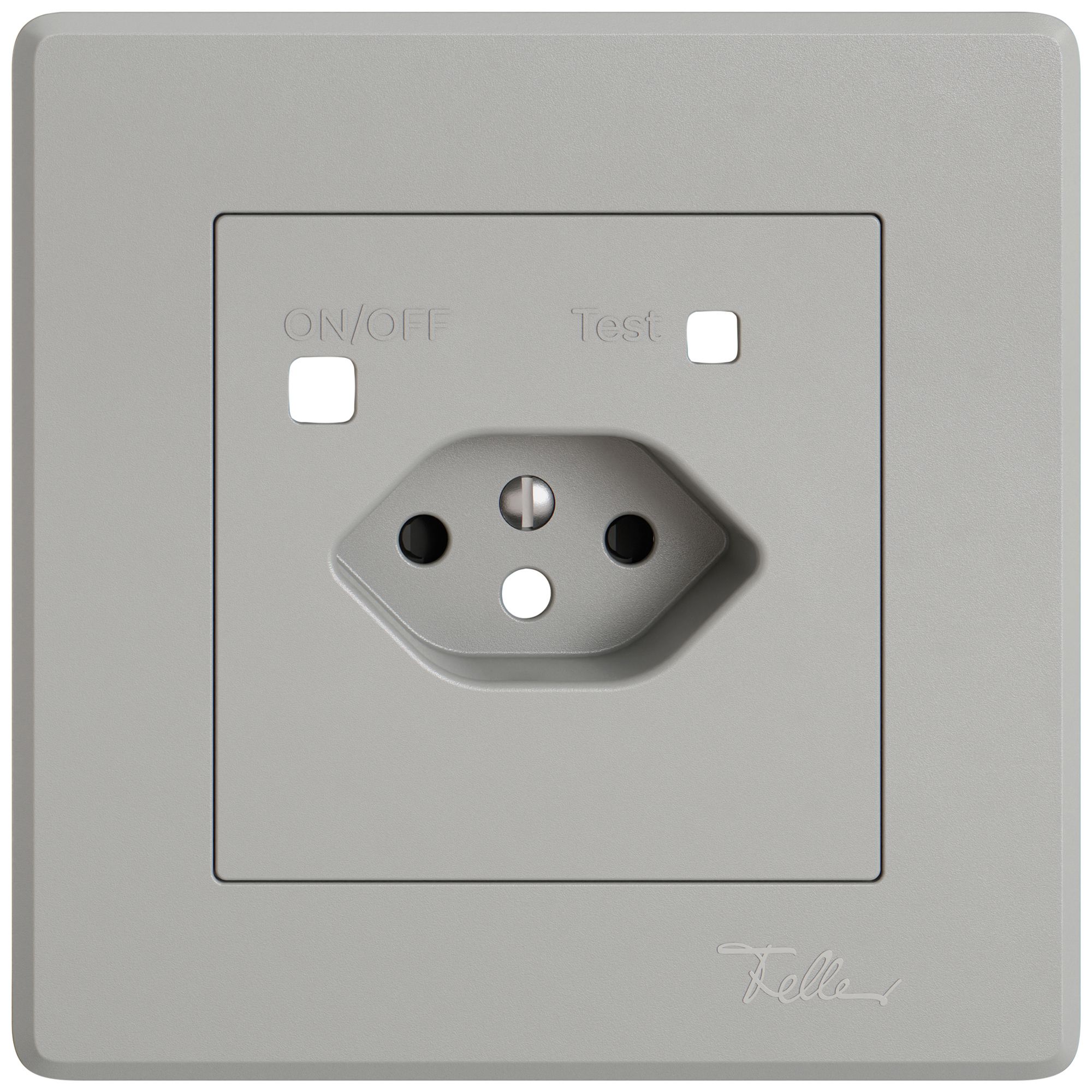 Abdeckset EDIZIO.liv für Fehlerstrom-Schutzsteckdose 96×96mm hellgrau