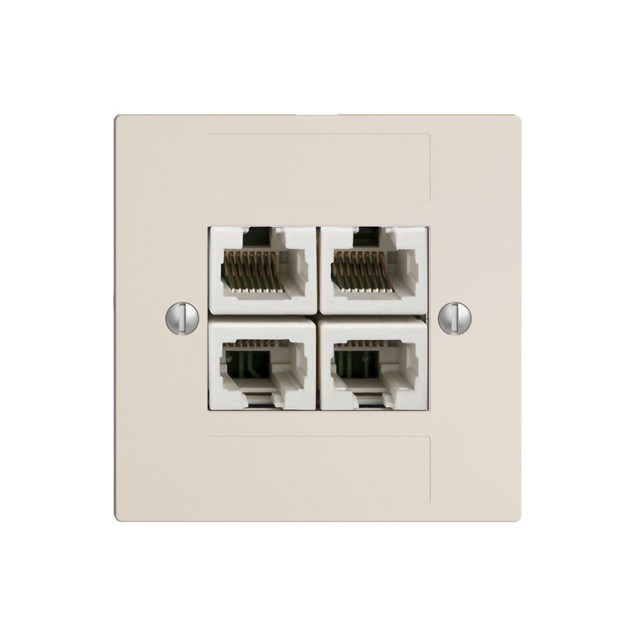 Einsatz zu UP-Anschlussdose 4×RJ45/u 4P getr. EDIZIOdue crema ITplus