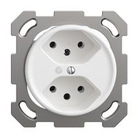 UP-Steckdose Sdue QM, 2×Typ 13, mit LED, mit Befestigungsplatte, weiss