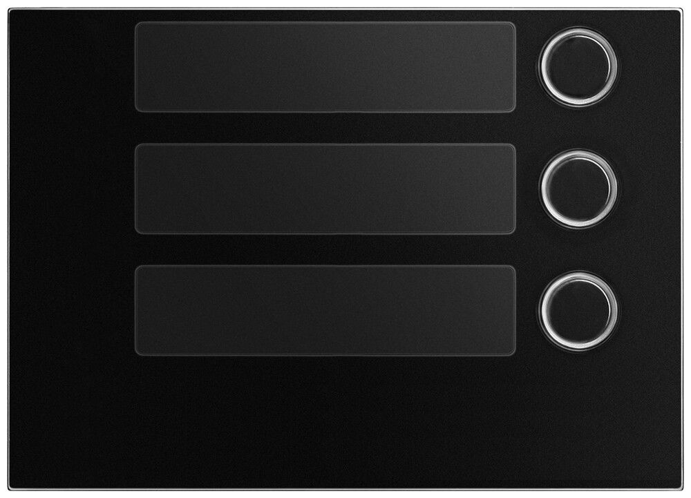 Frontplatte für Ruftastenmodul Urmet Alpha, 3×Taste, IP55, schwarz