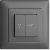 UP-Schalter für Licht und Ventilat EDIZIOdue dunkelgrau, KS, LED gelb