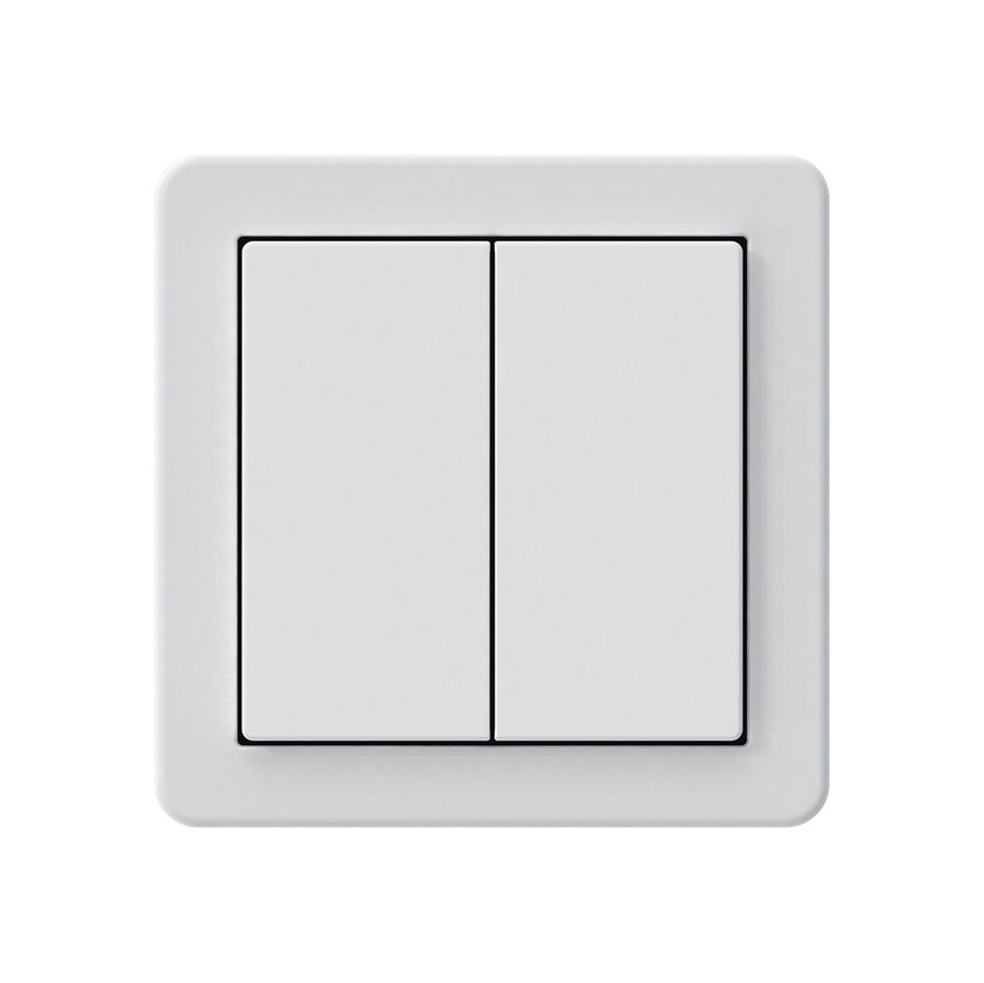 Poussoir KNX Hager BA basico A double 58×58mm blanc