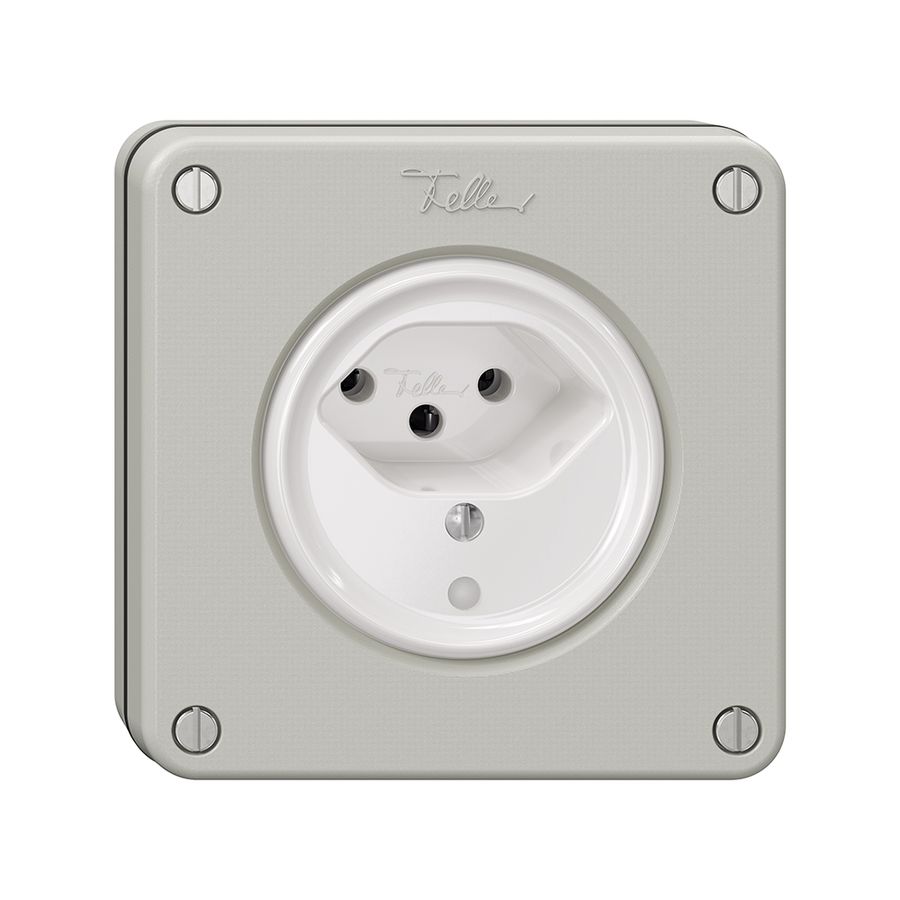 Prise NUPU NEVO, 1×T13, a.LED, gris clair