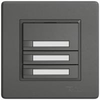 Pulsante universale INC EDIZIO.liv UNI SNAPFIX® s.LED 3× com.1T targ.grs