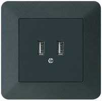Prise de charge USB ENC Hager kallysto.trend 240V 2400mA noir