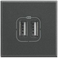 Prise de charge USB INC Axolute 2 modules, double, 5V, 2400mA, anthracite