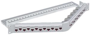 Rangierfeld 19" Kat.6A 24RJ45/s 1HE angled