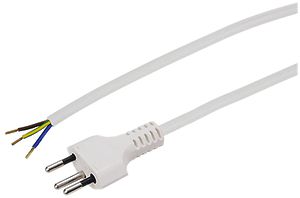 Anschlusskabel MH Td 3×1.5mm² 3m weiss Stecker T12