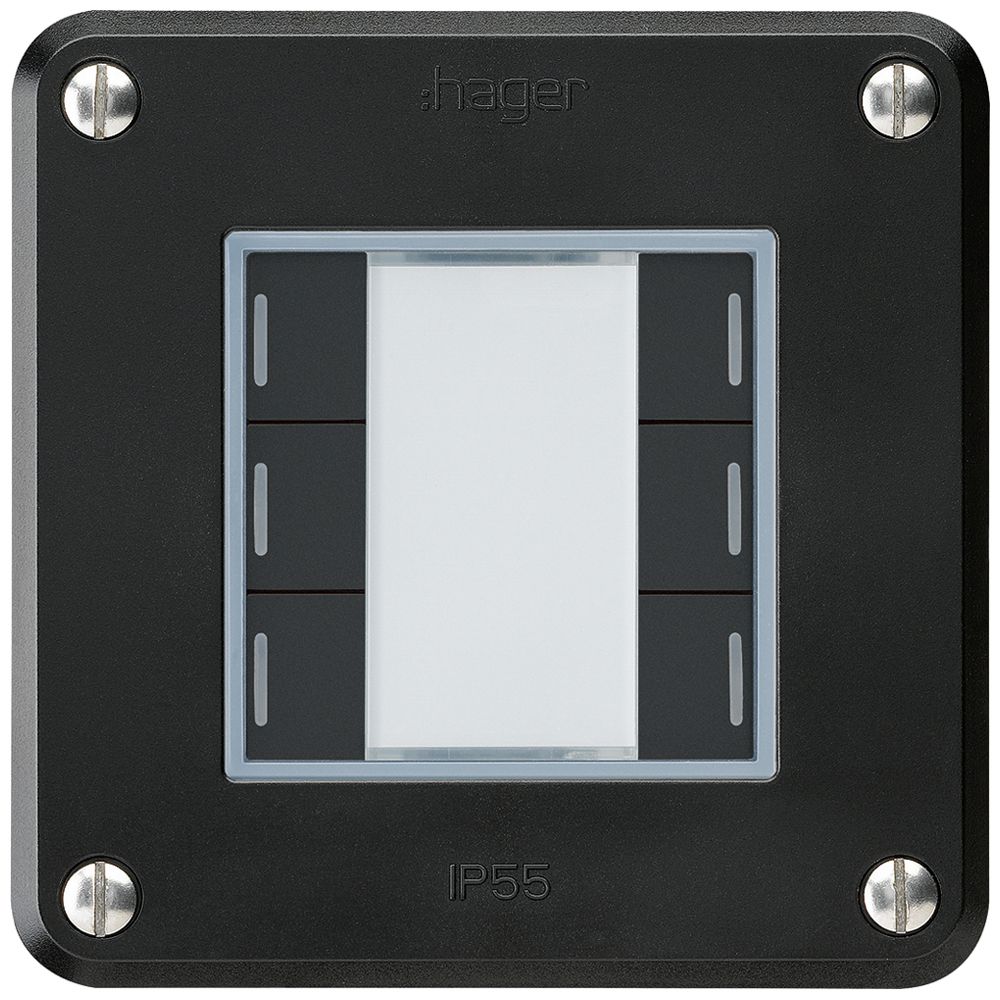 Tasto INC robusto A KNX 6× nero LED RGB s/e-link