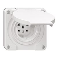 NUP-Steckdose NEVO, 1×T25, IP21, weiss