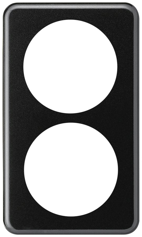 Abdeckplatte basico 2×1 2×Ø58mm schwarz
