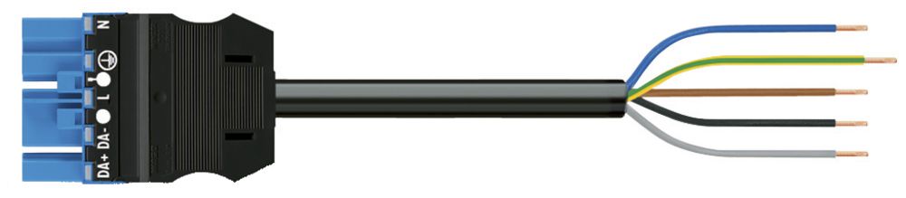 Anschlussleitung MIDI 5×2.5mm² 20A 400V 5m Cod.I Stecker-freies Ende blau Cca