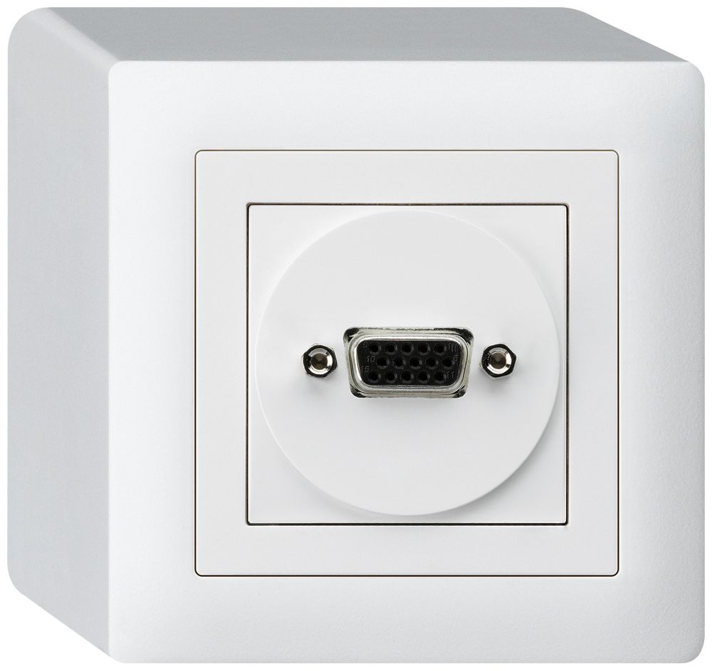 AP-Anschlussdose kallysto VGA weiss mit Schraubanschluss
