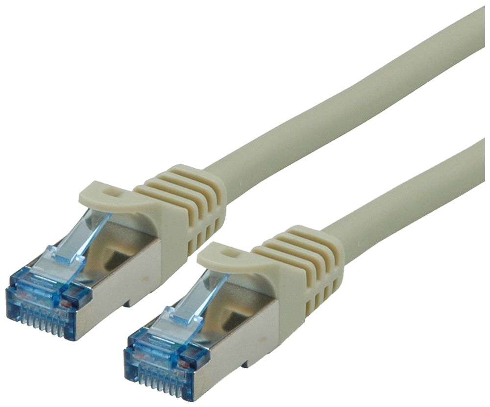 Câble patch RJ45 ROLINE cat.6A S/FTP AWG26 LSZH gris 1m