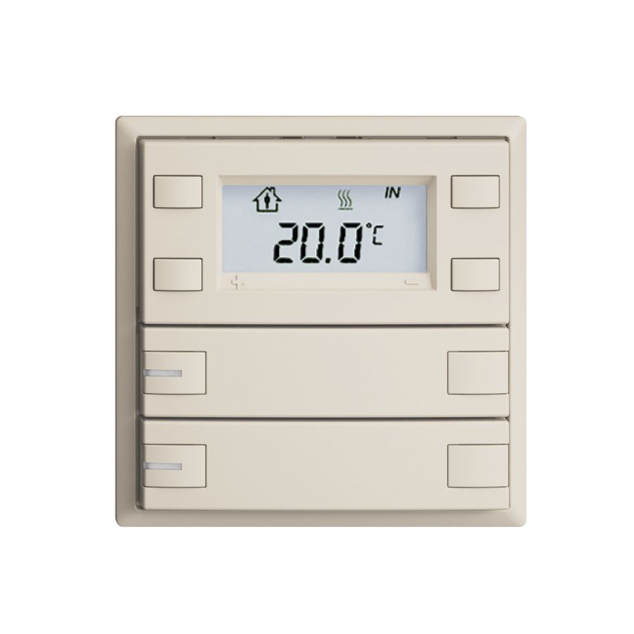 Poussoir RTH ENC KNX 2× EDIZIOdue F crema, avec LED RGB