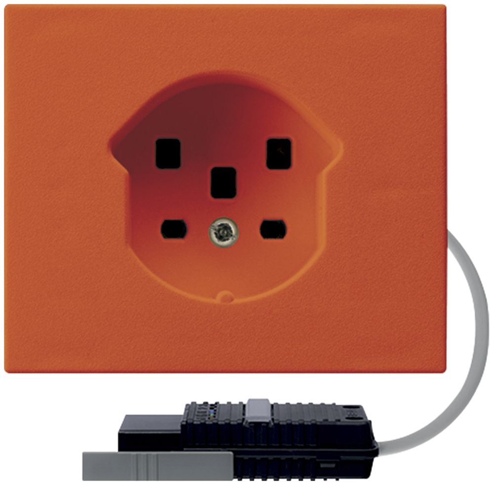 FLF-Steckdose HA Typ 25 mit Steckklemmen mit Rundkabel-Adapter orange