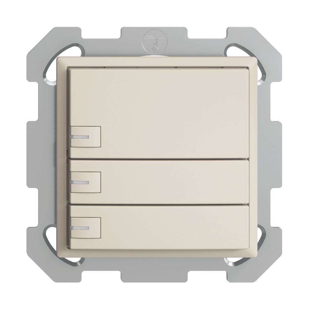 Poussoir KNX RGB ENC EDUE, 250mW, a.LED RGB, 3×poussoir, comm.1×touche, crema
