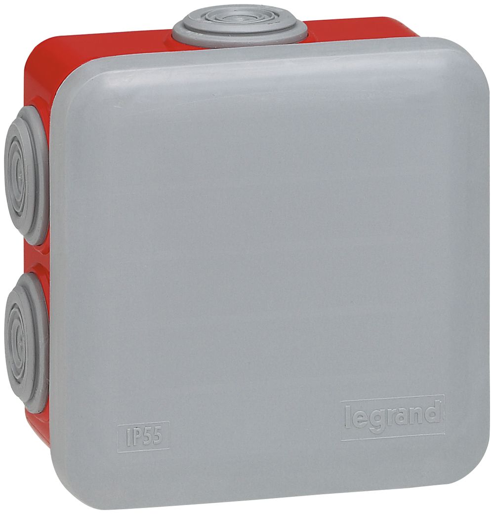 Boîte de dérivation AP PLEXO vide 80×80mm rouge