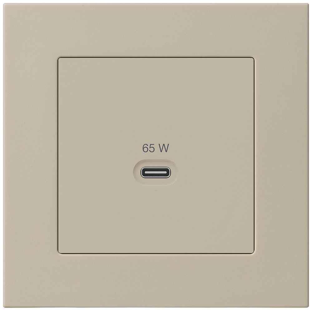 Prise de charge USB ENC Hager kallysto.pro type C 65W 3250mA beige