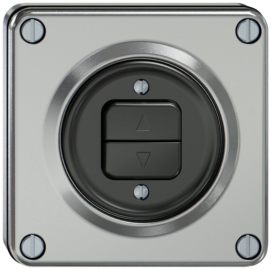 UP-Storenschalter ELEMENT 1P 2 Tasten aluminium