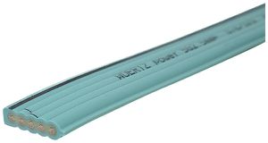 Câble plat Woertz Power 5×2.5mm² PVC vert avec bande noire Eca
