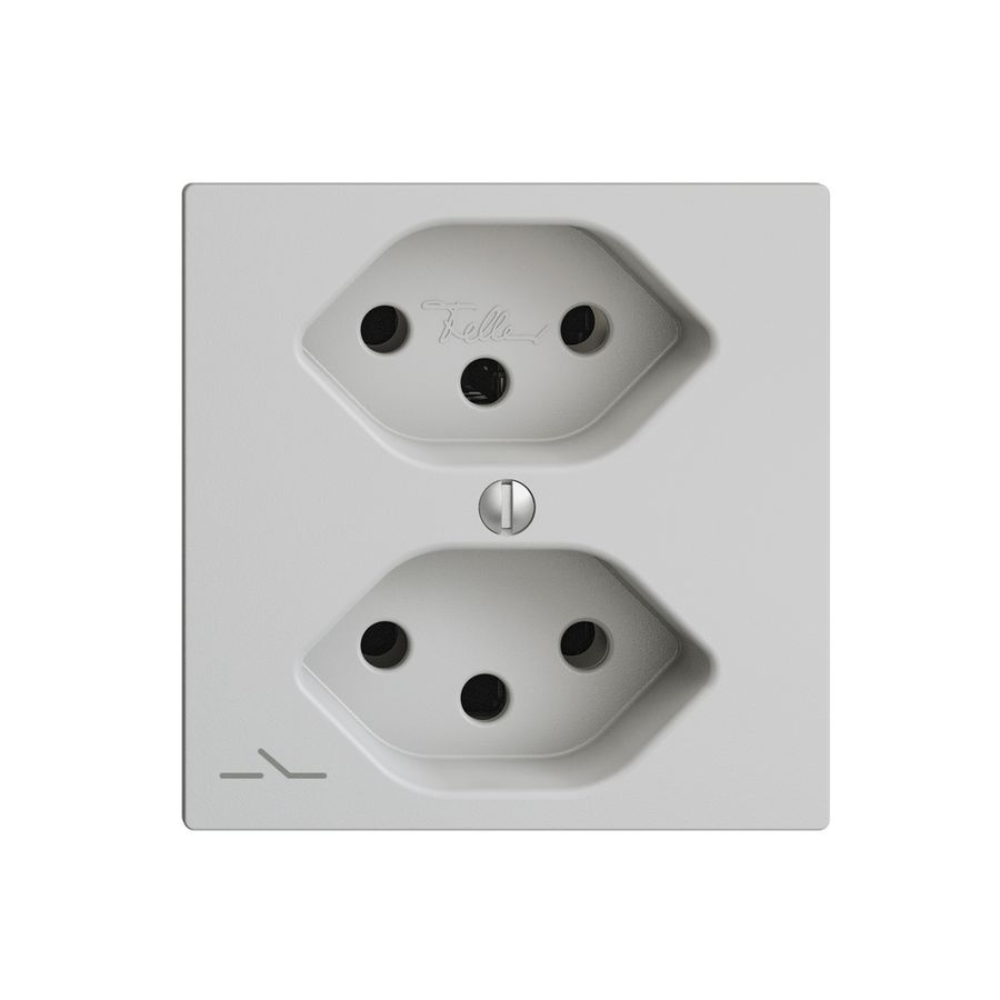 UP-Steckdose EDIZIOdue 2×T13 1×S hellgrau mit Shutter