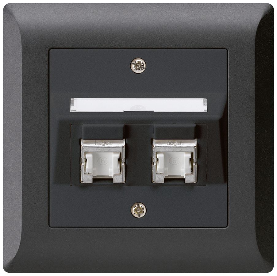 Kit di montaggio INC kallysto.line C cat.6 2RJ45/s nero