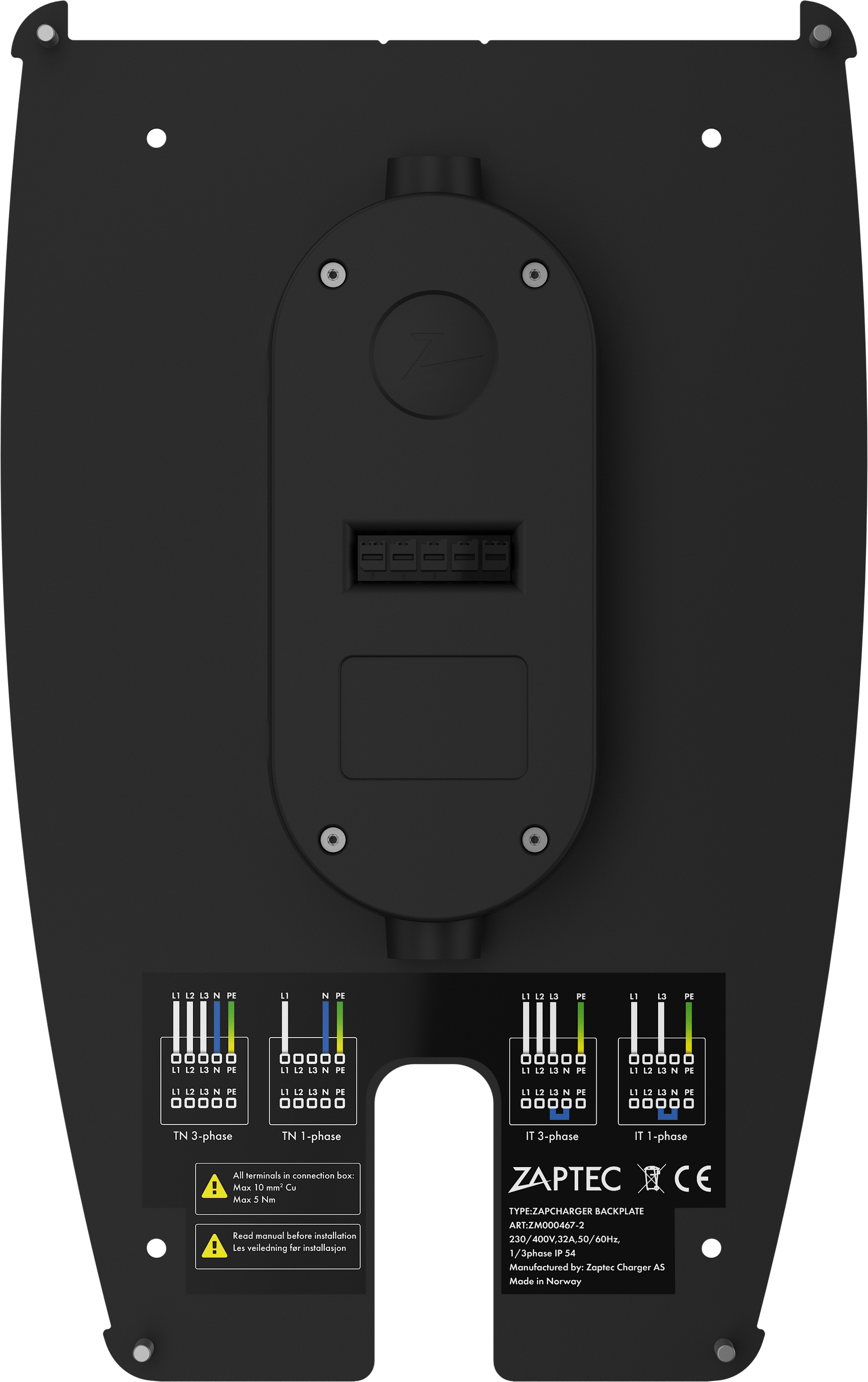 Rückplatte Zaptec für Ladestation Zaptec Pro