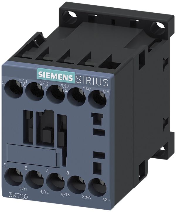 Contacteur de puissance Siemens SIRIUS 3RT2 S00 24VDC 3L 7A (+1O) à vis