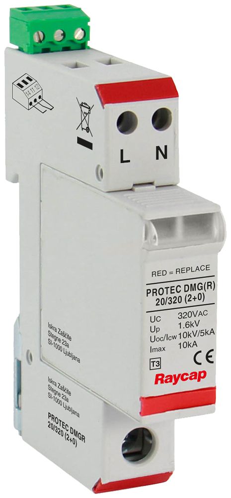 Parasurtension AMD ProTec DMG20/320-2+0-R, type 3, 63A, L/N TN-S