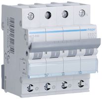 Leitungsschutzschalter Hager MCB quickconnect 4P 415V Typ C 32A Icn 6kA 4TE