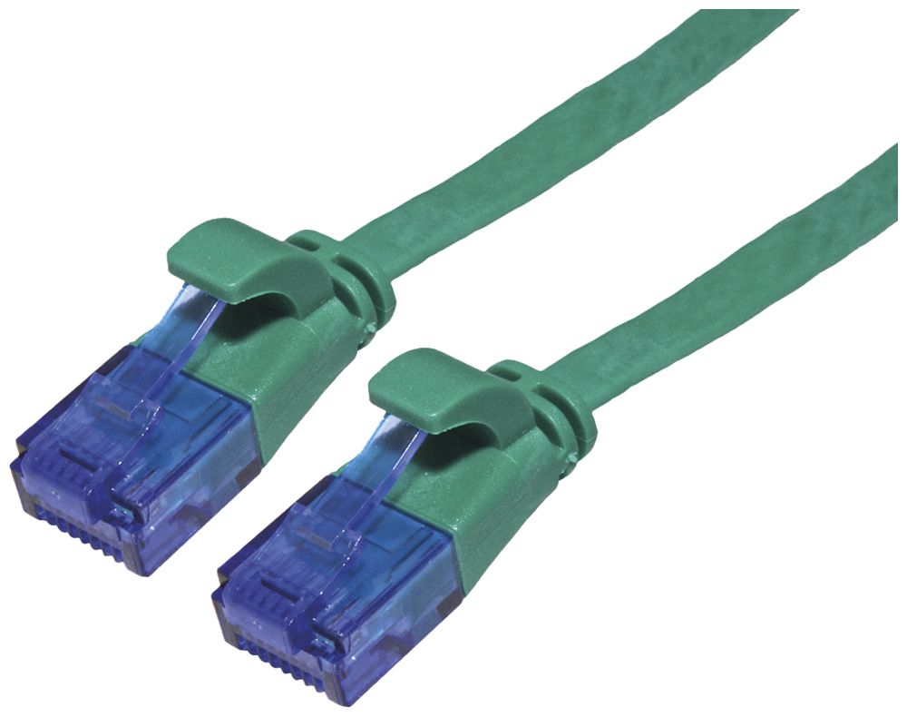 Câble patch RJ45 VALUE cat.6A U/UTP AWG32 PVC plat vert 3m