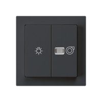 Leuchtdruckschalter kallysto 1/1L schwarz mit Symbol Licht+Ventilation