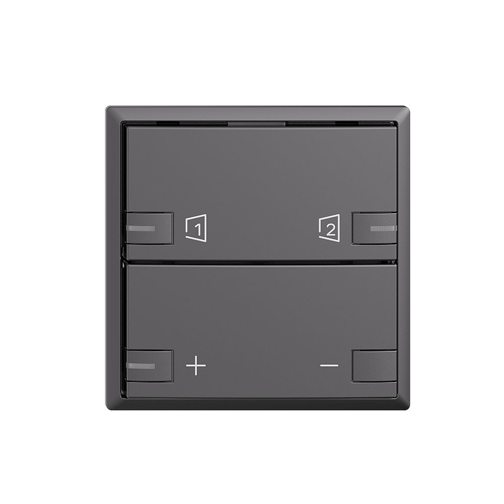 Frontplatte EDIZIOdue zeptrionAIR Dimmer S1/S2 mit LED dunkelgrau