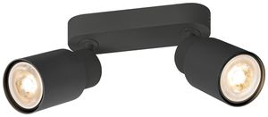 Spot SLV PURI 2.0 Tube CW GU10 2×6W VAR 150×42×138mm noir