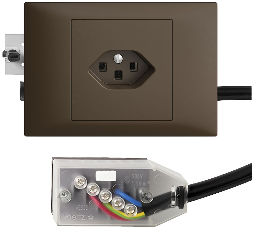 Prise INC EDIZIOdue T23 L3 coffee 45…69mm pour câble plat Technofil