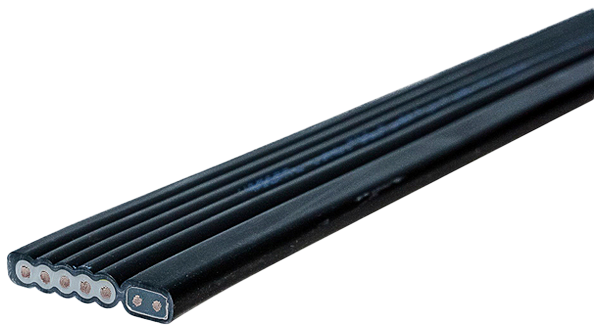 Flachkabel Woertz Combi 5×2.5+2×1.5mm² halogenfrei schwarz Cca