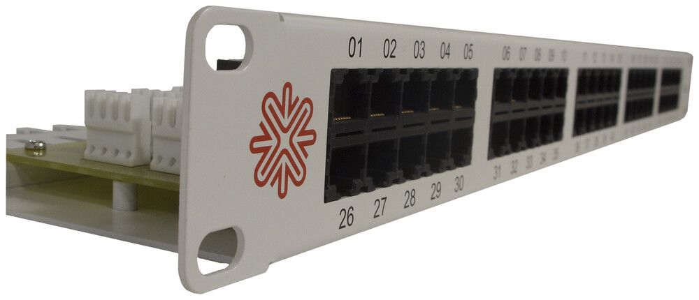 Pannello vocale 19" ITplus 1UA, 50×RJ45, UTP, bianco
