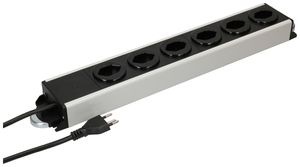 Steckdosenleiste MH POWER LINE 10A 6×T13 5m grau-schwarz 2×Magnet