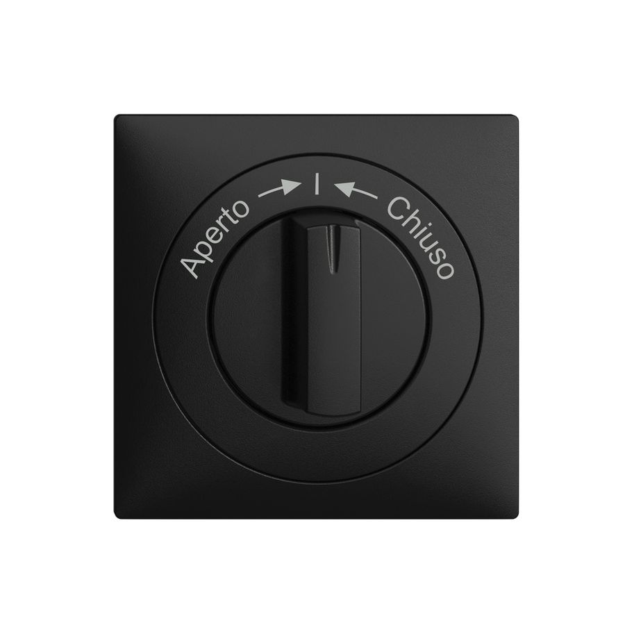 Frontset EDIZIOdue Aperto->I<-Chiuso schwarz 60×60mm für Schwenktaster