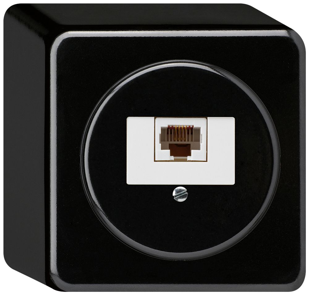 AP-Anschlussdose basico 1×RJ45u schwarz