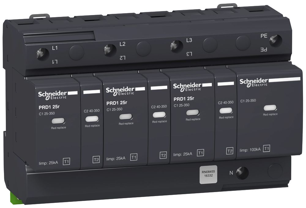 Kombiableiter Schneider Electric Acti9 PRD1 25R 3P+N Typ 1+2