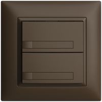 Poussoir ENC KNX 2× EDIZIOdue coffee RGB sans LED avec insert papier