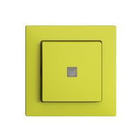 UP-Leuchttaster EDIZIOdue A-R/1P lemon mit Linse, LED, 60×60mm