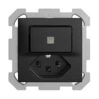 Comb. lum. INC A-R/1L+T23 EDIZIOdue nero con lente, LED giallo