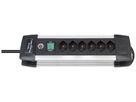 Prise multiple Brennenstuhl Premium-Alu-Line 10A I/O 6×T13 3m noir/aluminium