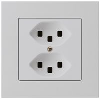 UP-Steckdose kallysto.pro 2×T23 hellgrau mit Steckklemmen