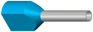 Zwillings-Aderendhülse isoliert 2×0.75mm²/10mm blau
