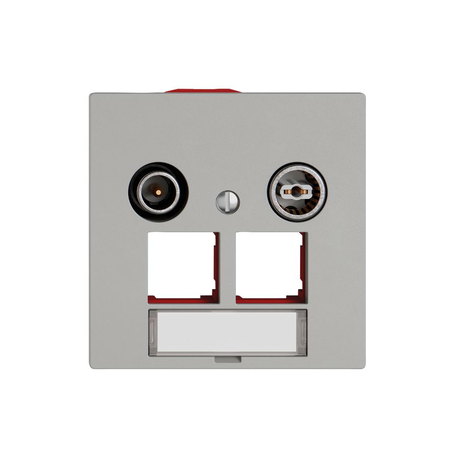 Prise multimédia TV-R EDIZIO.liv SNAPFIX® EASYNET p.2×RJ45 S-One 4dB grc